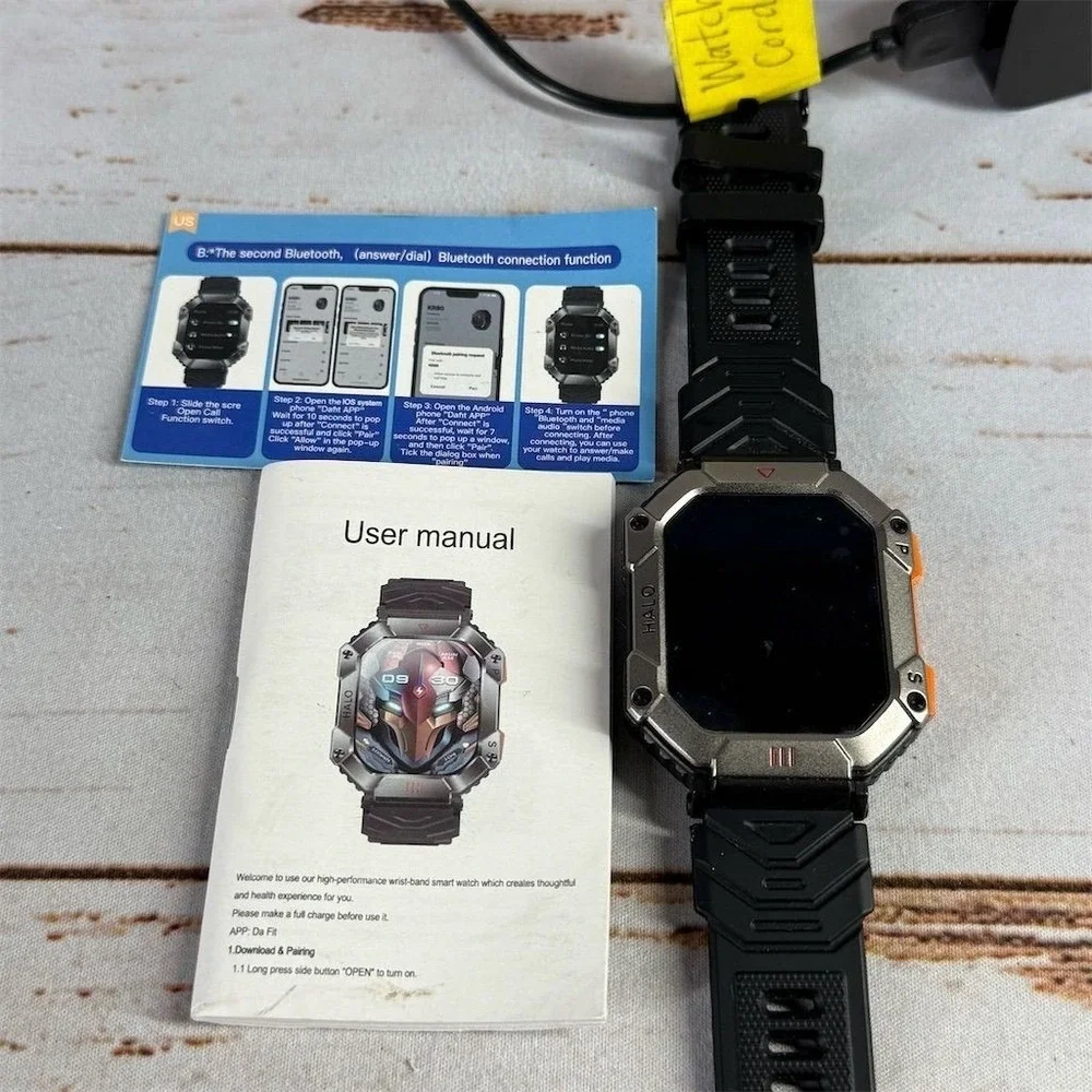 Jooeniok Men's Smart Watch 2in HD Military Bluetooth Fitness Tracker Used